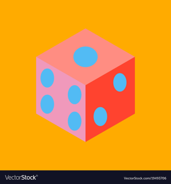 Dice flat design isolated dice casino gambling vector image Dice flat design isolated dice casino gambling vector image