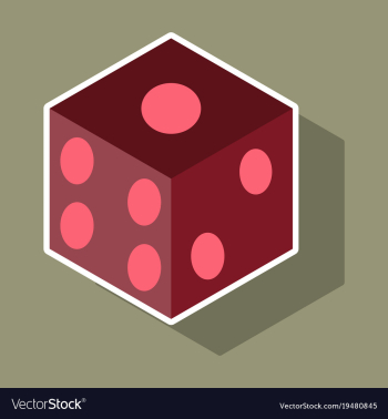 Dice sticker design isolated dice casino gambling vector image Dice sticker design isolated dice casino gambling vector image