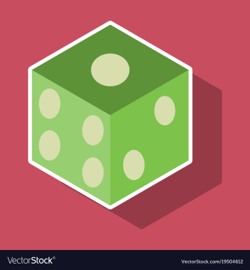 Dice sticker design isolated dice casino gambling vector image Dice sticker design isolated dice casino gambling vector image