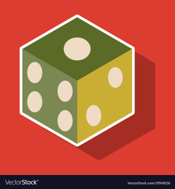 Dice sticker design isolated dice casino gambling vector image Dice sticker design isolated dice casino gambling vector image