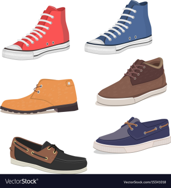 Different kind of shoes vector image Different kind of shoes vector image