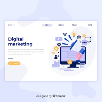 Digital marketing landing page Free Vector Digital marketing landing page Free Vector