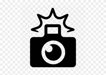 Digital Photo Cameras Silhouette - Camera Icon With Flash