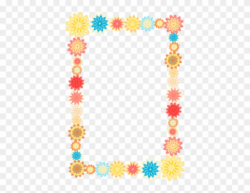Digital Scrapbooking Flower Frames And Colorful Flower - Colorful Flower Borders And Frames