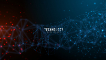 Digital technology and particles mesh background design Free Vector Digital technology and particles mesh background design Free Vector