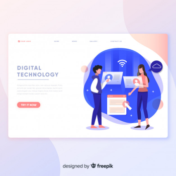 Digital technology landing page template Digital technology landing page template