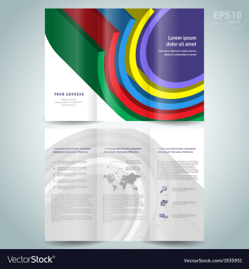 Dimensional colored geometric 3d line brochure vector image Dimensional colored geometric 3d line brochure vector image
