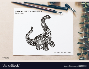 dinos mandala line art style boho style dinos mandala line art style boho style