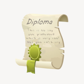 Diploma certificate sticker, stationery illustration | Free Vector - rawpixel