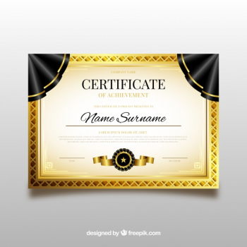 Diploma template with golden elements Diploma template with golden elements