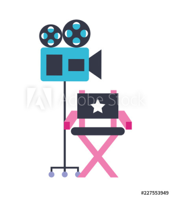 director chair and projector production movie film director chair and projector production movie film