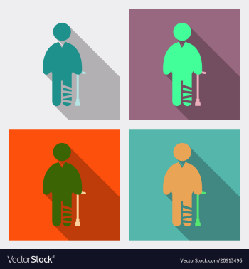 Disabled men invalid persons isolated on vector image Disabled men invalid persons isolated on vector image