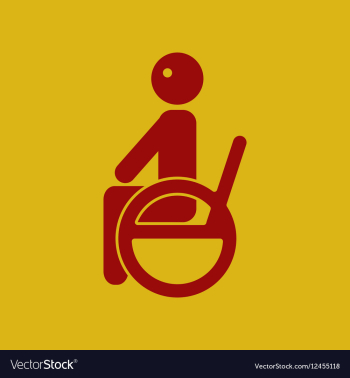 Disabled sitting on wheelchair vector image Disabled sitting on wheelchair vector image