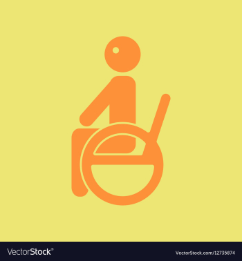 Disabled sitting on wheelchair vector image Disabled sitting on wheelchair vector image