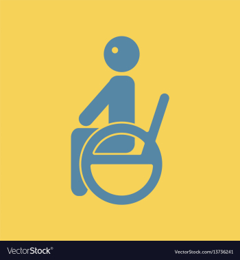 Disabled sitting on wheelchair vector image Disabled sitting on wheelchair vector image