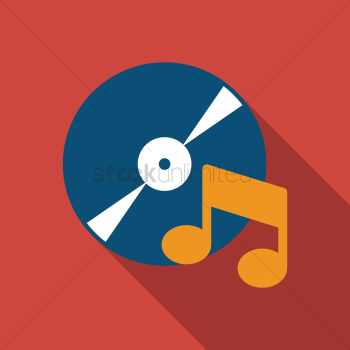 Disc with musical note Disc with musical note