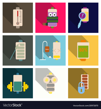 Discharged and fully charged battery smartphone vector image Discharged and fully charged battery smartphone vector image