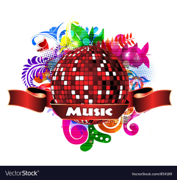 Discoball with colorful floral vector image Discoball with colorful floral vector image