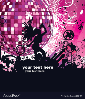 Discoball with floral vector image Discoball with floral vector image