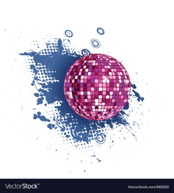 Discoball with grunge vector image Discoball with grunge vector image