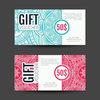 Discount vouchers decorated with mandalas Discount vouchers decorated with mandalas