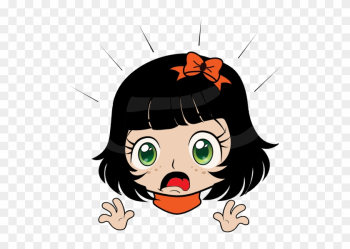 Disgusting Girl Manga Smiley Emoticon Clipart - Surprised Girl Clipart Png