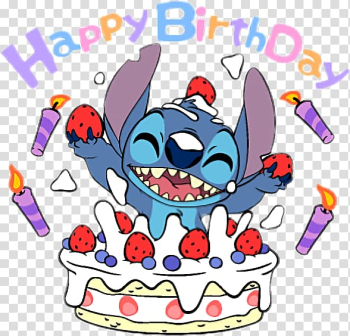 Disney Stitch holding strawberries , Lilo & Stitch Birthday Jumba Jookiba Lilo Pelekai, Stich transparent background PNG clipart