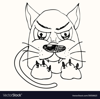 displeased and angry cat character drawn displeased and angry cat character drawn