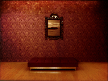 Distressed and grungy Art gallery visualization.