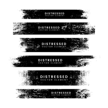 Distressed black stroke banners Distressed black stroke banners