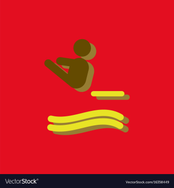 Diver swimmer trampoline springboard sportsman vector image