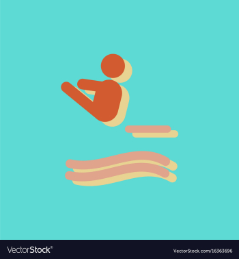 Diver swimmer trampoline springboard sportsman vector image