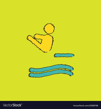 Diver swimmer trampoline springboard sportsman vector image
