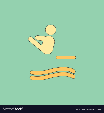 Diver swimmer trampoline springboard sportsman vector image