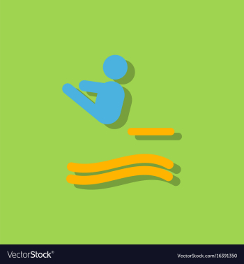Diver swimmer trampoline springboard sportsman vector image