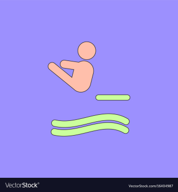 Diver swimmer trampoline springboard sportsman vector image