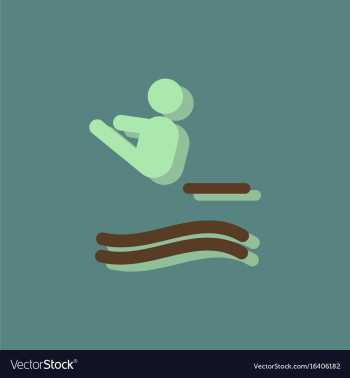 Diver swimmer trampoline springboard sportsman vector image