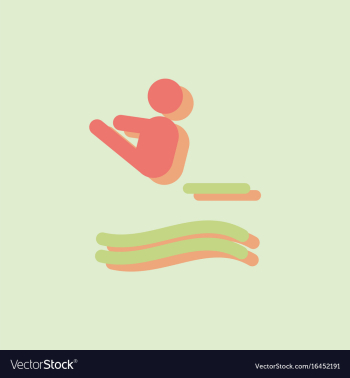 Diver swimmer trampoline springboard sportsman vector image