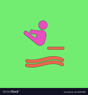 Diver swimmer trampoline springboard sportsman vector image