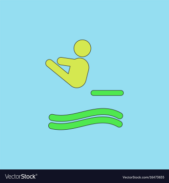 Diver swimmer trampoline springboard sportsman vector image