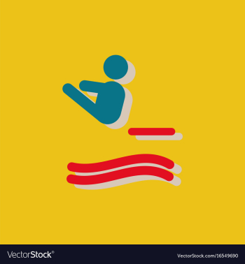 Diver swimmer trampoline springboard sportsman vector image