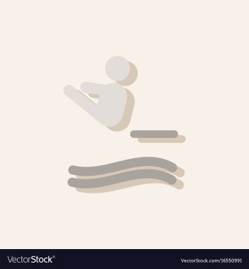 Diver swimmer trampoline springboard sportsman vector image