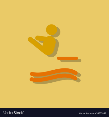 Diver swimmer trampoline springboard sportsman vector image
