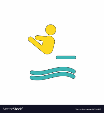 Diver swimmer trampoline springboard sportsman vector image