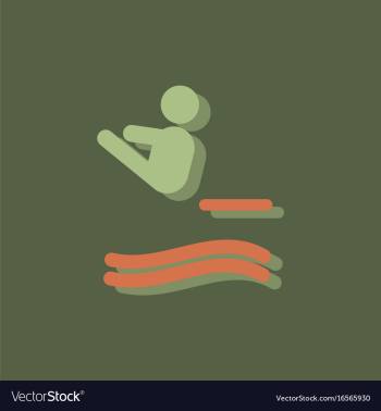 Diver swimmer trampoline springboard sportsman vector image