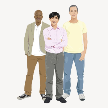 Diverse men illustration psd | Free PSD - rawpixel Diverse men illustration psd | Free PSD - rawpixel