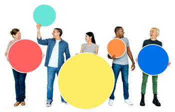 Diverse people holding blank colorful circle .. | Free stock photo - 470189 Diverse people holding blank colorful circle .. | Free stock photo - 470189