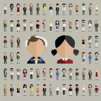 Diversity community people flat design icons concept Diversity community people flat design icons concept