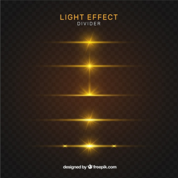 Dividers collection with gold light effect Dividers collection with gold light effect