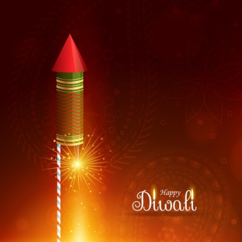 Diwali background with a rocket Diwali background with a rocket